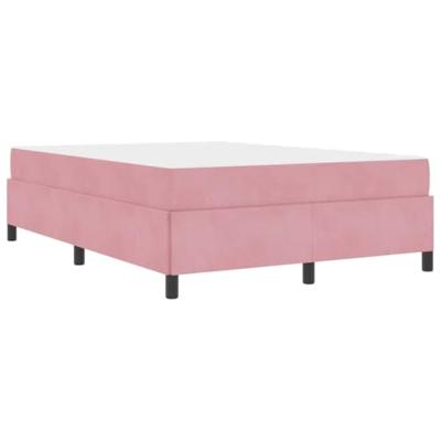 Bedframe met matras Roze en wit 140 x 190 cm Fluweel