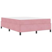 Bedframe met matras Roze en wit 140 x 190 cm Fluweel - thumbnail