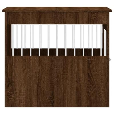 Hondenbench 64,5x80x71 cm bewerkt hout bruin eikenkleur Hondenbench 64,5x80x71 cm bewerkt hout bruin eikenkleur