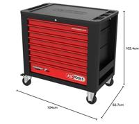 KS Tools 8732008 Werkplaatswagen Plaatstaal Kleur (specifiek): Zwart, Rood - thumbnail