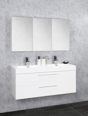 Badkamermeubelset Differnz Somero Met Keramiek Wastafel 120 cm Hoogglans Wit (Inc. Spiegelkast) Badkamermeubelset Differnz Somero Met Keramiek Wastafel 120 cm Hoogglans Wit (Inc. Spiegelkast)