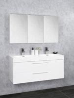 Badkamermeubelset Differnz Somero Met Keramiek Wastafel 120 cm Hoogglans Wit (Inc. Spiegelkast) - thumbnail