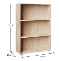 Boekenkast Vela Eikenhout met 3 opbergvakken - thumbnail