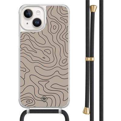 iPhone 14 hoesje met zwart koord - Abstract lines