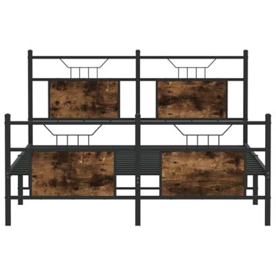 Bedframe zonder matras hout gerookt eikenkleurig 137x190 cm