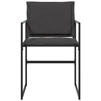 Tuinstoelen 4 st met kussens staal en textileen zwart Tuinstoelen 4 st met kussens staal en textileen zwart