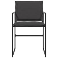 Tuinstoelen 4 st met kussens staal en textileen zwart - thumbnail