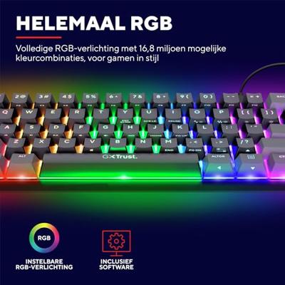 Trust GXT 867 Acira Mini Mechanisch Toetsenbord Zwart