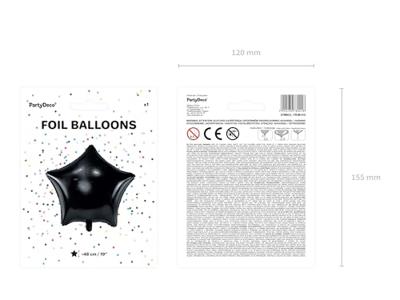 Ster Ballon Folie Metallic Zwart - 48cm