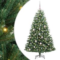 VidaXL Kunstmatige inklapbare kerstboom groen 150 cm pvc en metaal - thumbnail