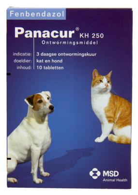 Panacur 250 Ontwormingsmiddel voor hond en kat 10 tabletten