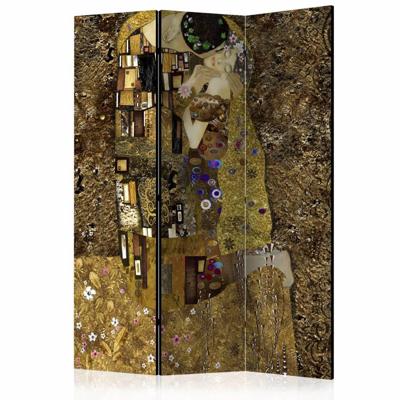 Vouwscherm / Kamerscherm - Gouden kus naar Klimt 135x172cm, gemonteerd geleverd dubbelzijdig geprint