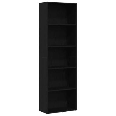 Boekenkast 60x30x189 cm spaanplaat zwart eikenkleurig