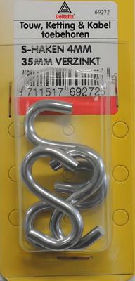 S-haak 4.0x35mm groot verchr Deltafix - Deltafix S-haak 4.0x35mm groot verchr Deltafix - Deltafix