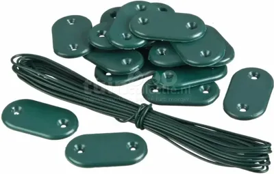 Groene bevestigingsset 26 clips en 4m draad