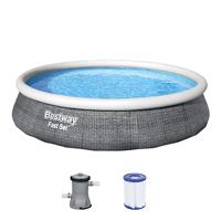 Bestway zwembad fast set set rond rotan, 396cm - thumbnail