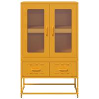 Hoge kast 68x39x111,5 cm staal mosterdgeel - thumbnail