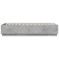 Bedframe met LED-verlichting bewerkt hout betongrijs 100x200 cm - thumbnail