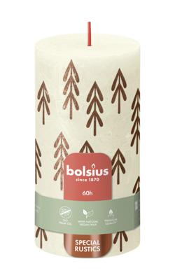 Bolsius printed kaars 130/68 Soft Pearl