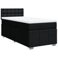 Boxspring met matras stof zwart 160x200 cm - thumbnail