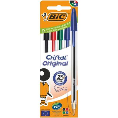 Balpen bic cristal m 5st assorti | 10 stuks