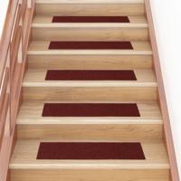 VidaXL 15 st trapmatten zelfklevend rechthoekig 76x20 cm rood - thumbnail