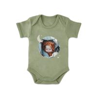 Romper bedrukken - Korte mouw - Groen - 74/80 - thumbnail