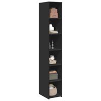 Hoge kast 30x41x185 cm bewerkt hout zwart - thumbnail