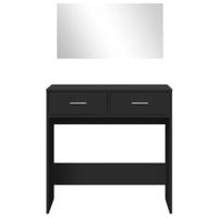 Kaptafel met spiegel 80x39x80 cm zwart - thumbnail