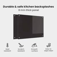 VidaXL Keuken achterwand 2 pcs zwart 80 x 60 cm gehard glas - thumbnail
