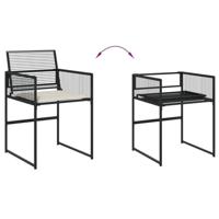 7-delige Tuinset met kussens poly rattan zwart - thumbnail