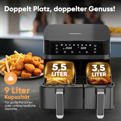ProfiCook Dubbele Heteluchtfriteuse PC-FR1295H 9L ed ProfiCook Dubbele Heteluchtfriteuse PC-FR1295H 9L ed