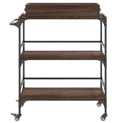 Keukentrolley 81,5x41x92,5 cm bewerkt hout bruin eikenkleurig