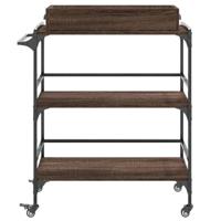 Keukentrolley 81,5x41x92,5 cm bewerkt hout bruin eikenkleurig - thumbnail