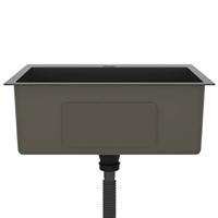 Gootsteen handgemaakt roestvrij staal zwart - thumbnail