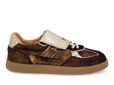 Babouche Ira-125 darkbrown gold Bruin maat 41