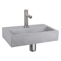 Differnz Differnz Flat fonteinset beton lichtgrijs - kraan recht mat chroom - thumbnail