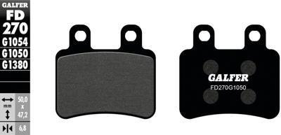 GALFER remblokken "fd270" brake pad fd270 g1050 organic scooter