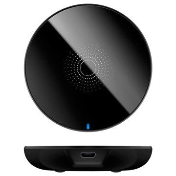 Draadloze oplader rond - 7 Watt - 2000mA - 5V - Oplaadstation - plat model - inductietechniek - Zwart