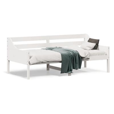 Slaapbank zonder matras 90x190 cm massief grenenhout wit