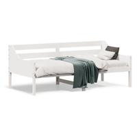 Slaapbank zonder matras 90x190 cm massief grenenhout wit - thumbnail