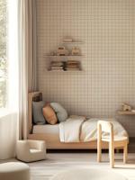 Quadrillage karamelkleurig behang LILIPINSO donkerbruin - thumbnail