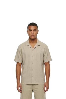 Malelions Emblem Seersucker Shirt Mmc30026057 Overhemd 50014 Light Taupe