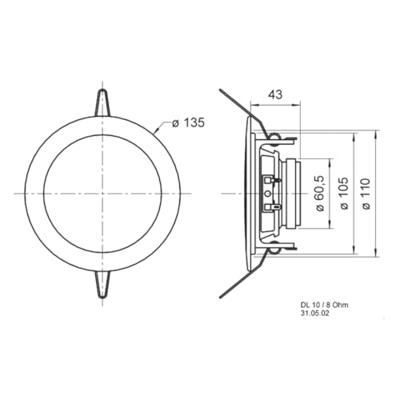 Visaton DL-10 Inbouwluidspreker