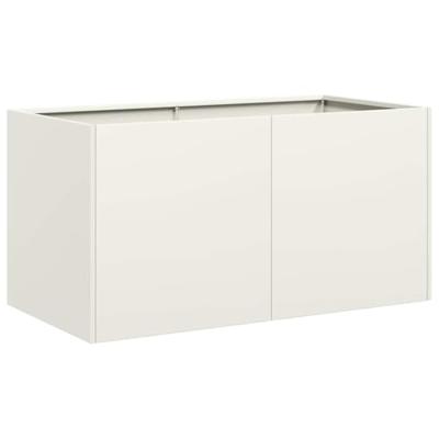 VidaXL Plantenbak 80x40x40 cm koudgewalst staal wit