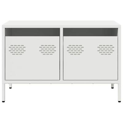 Tv-meubel 68x39x43,5 cm koudgewalst staal wit