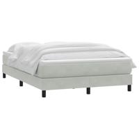 Boxspring met matras fluweel lichtgrijs 160x210 cm - thumbnail