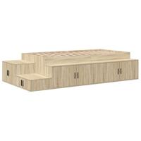 Opbergbedframe Sonoma Eiken 244 x 127 x 53.5 cm Bewerkt hout - thumbnail