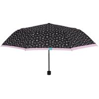 paraplu cirkels dames 97 cm microfiber zwart/roze - thumbnail