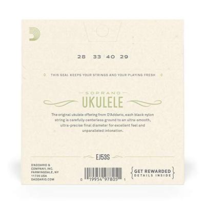 D&apos;Addario EJ53S Pro Arte Rectified snarenset voor sopraan ukulele